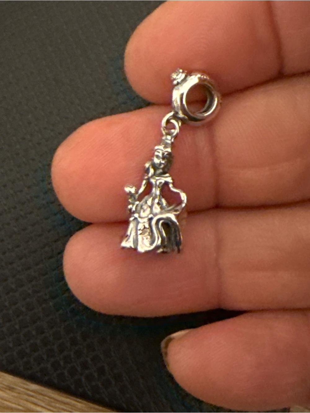 Sterling Silver Goddess Charm Pendant - Silver